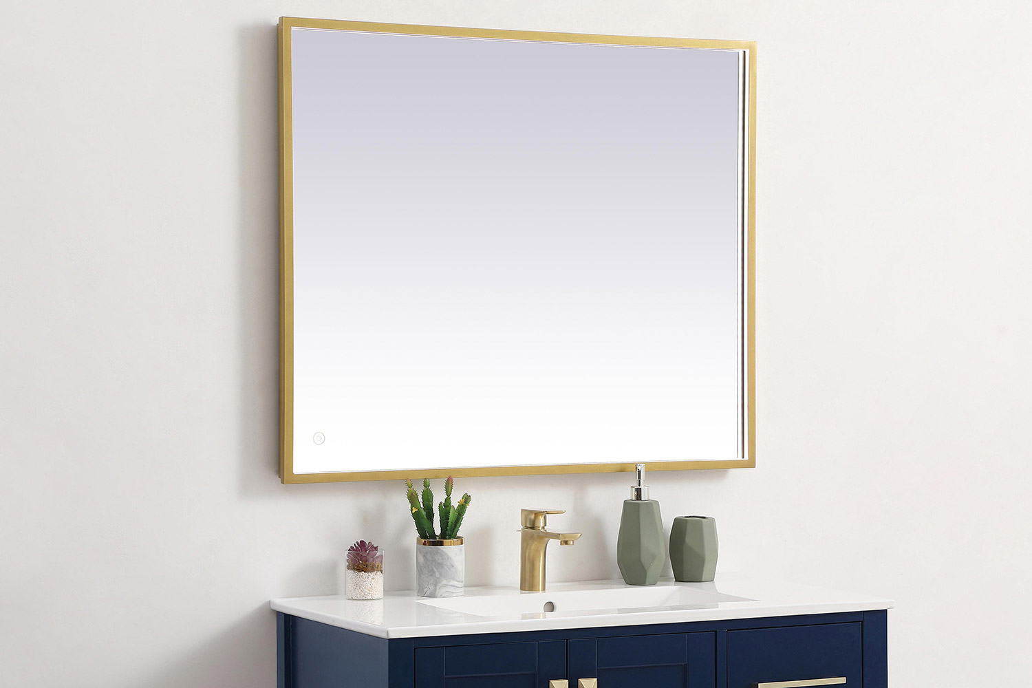 Elegant Wall Mirror - Brass, D 30", H 36" (MRE63036BR)