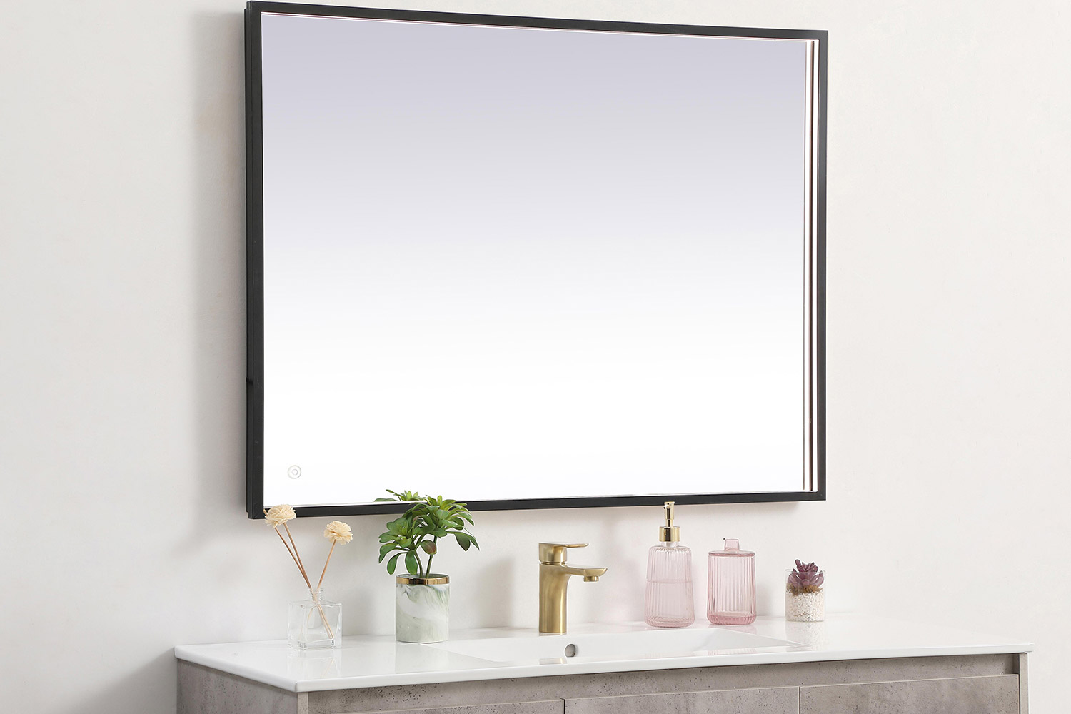 Elegant Wall Mirror - Black, D 30", H 40" (MRE63040BK)