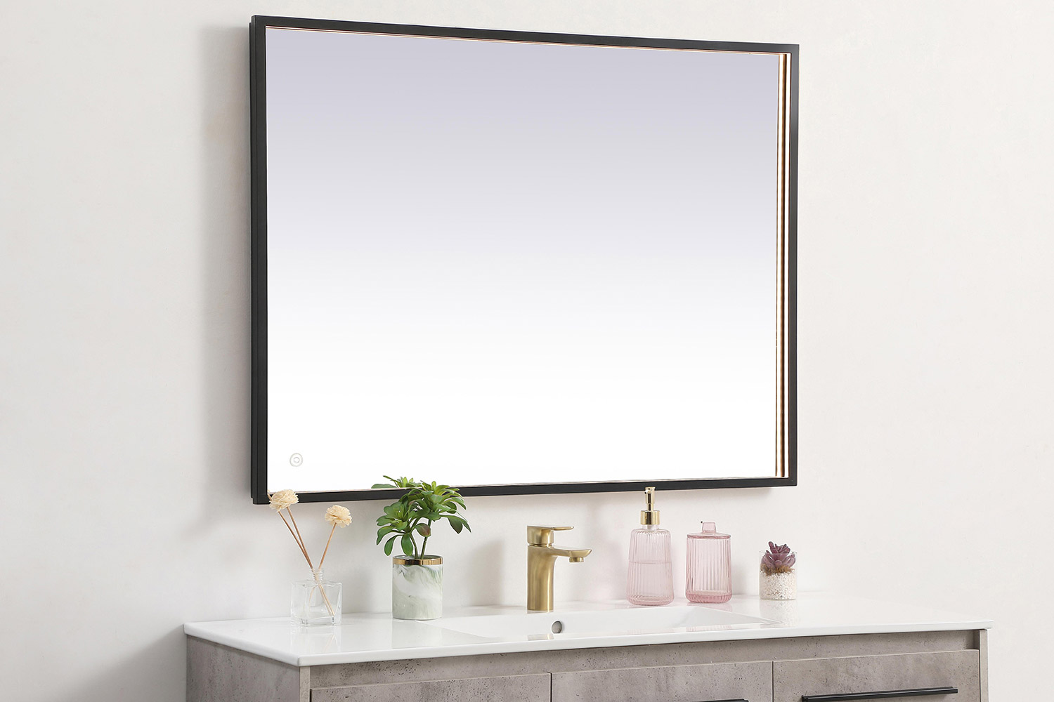 Elegant Wall Mirror - Black, D 30", H 40" (MRE63040BK)