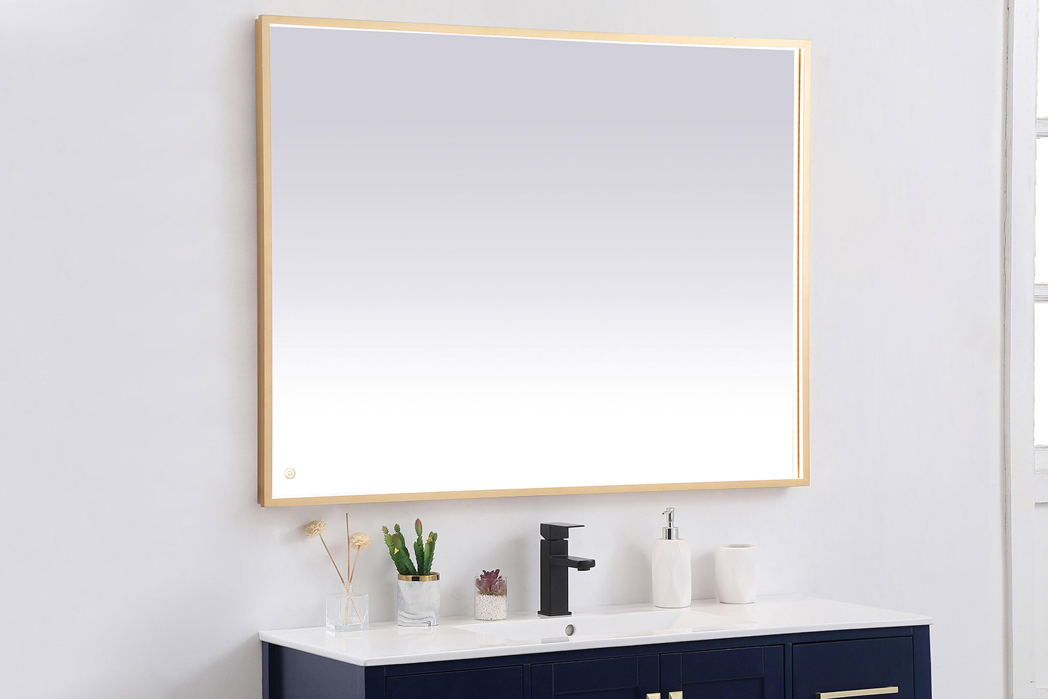 Elegant Wall Mirror - Brass, D 48", H 36" (MRE63648BR)