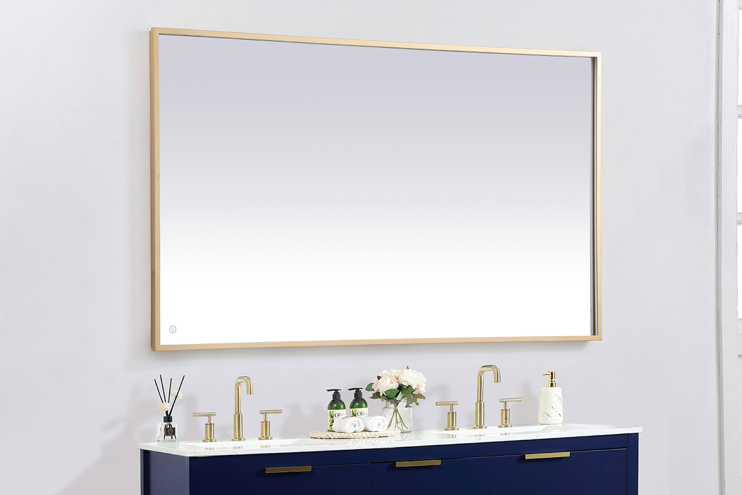 Elegant Wall Mirror - Brass, D 60", H 36" (MRE63660BR)