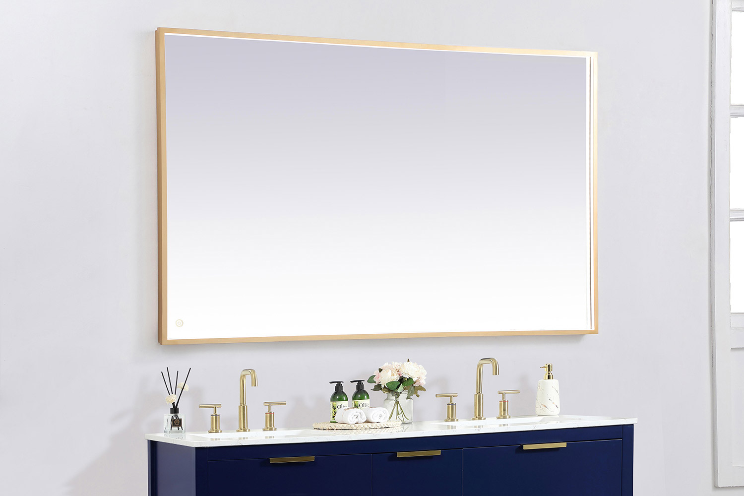 Elegant Wall Mirror - Brass, D 60", H 36" (MRE63660BR)