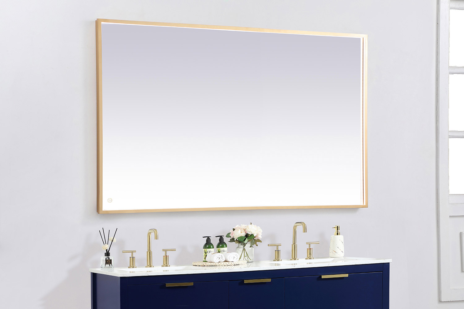 Elegant Wall Mirror - Brass, D 60", H 36" (MRE63660BR)