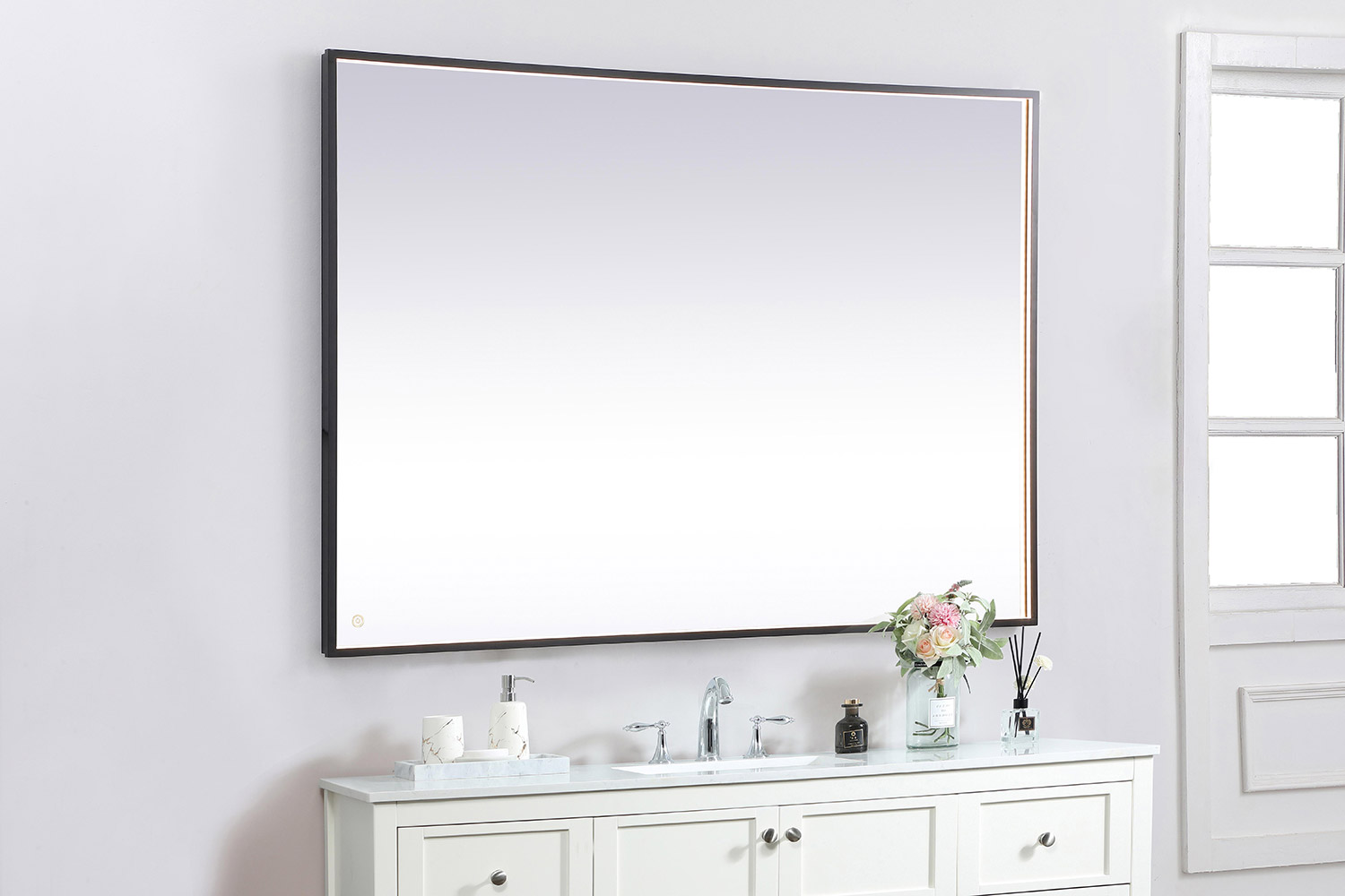 Elegant Wall Mirror - Black, D 60", H 42" (MRE64260BK)