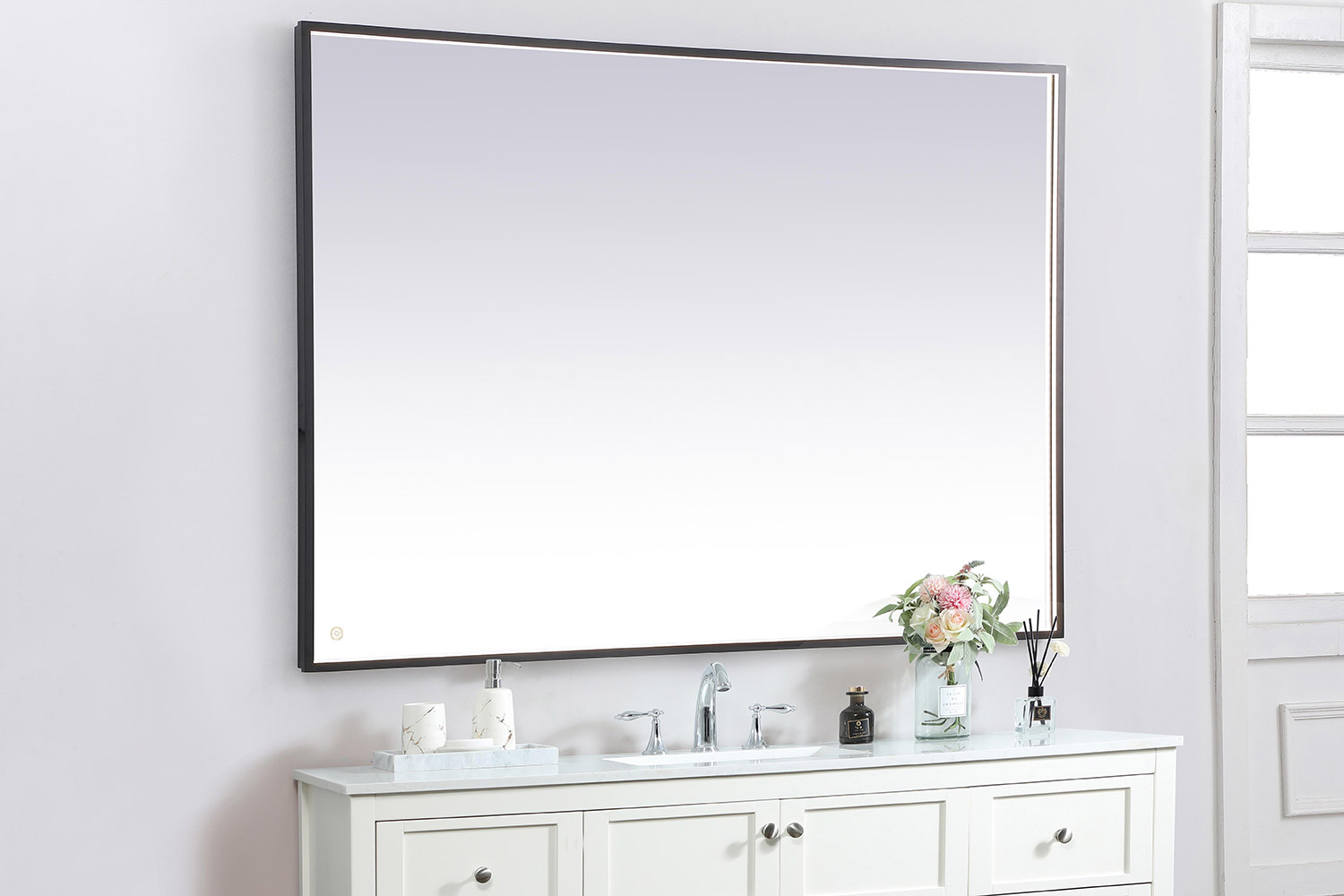 Elegant Wall Mirror - Black, D 60", H 42" (MRE64260BK)