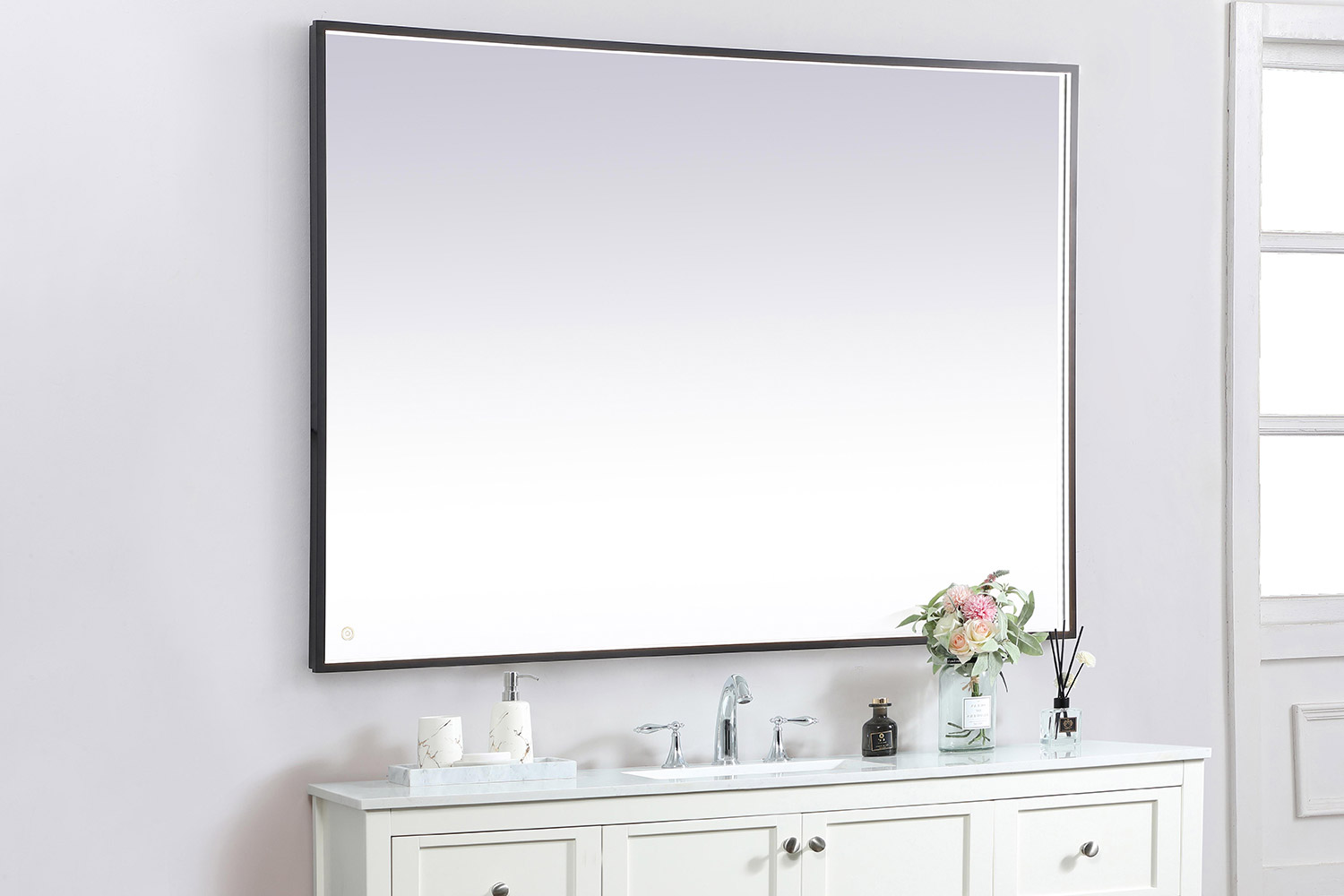 Elegant Wall Mirror - Black, D 60", H 42" (MRE64260BK)