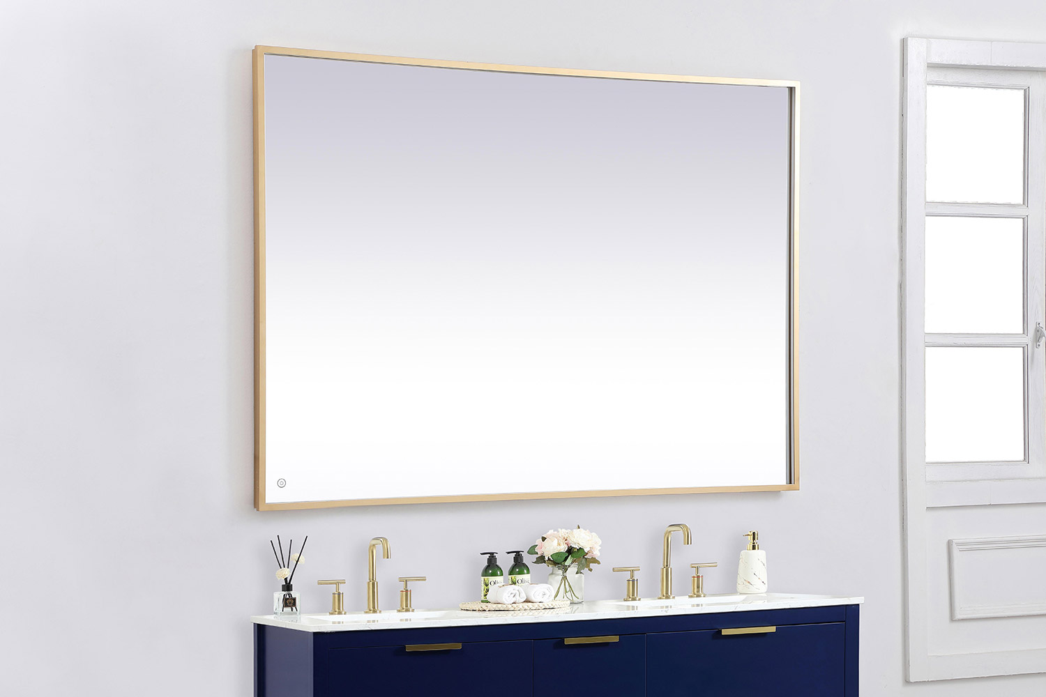 Elegant Wall Mirror - Brass, D 60", H 42" (MRE64260BR)