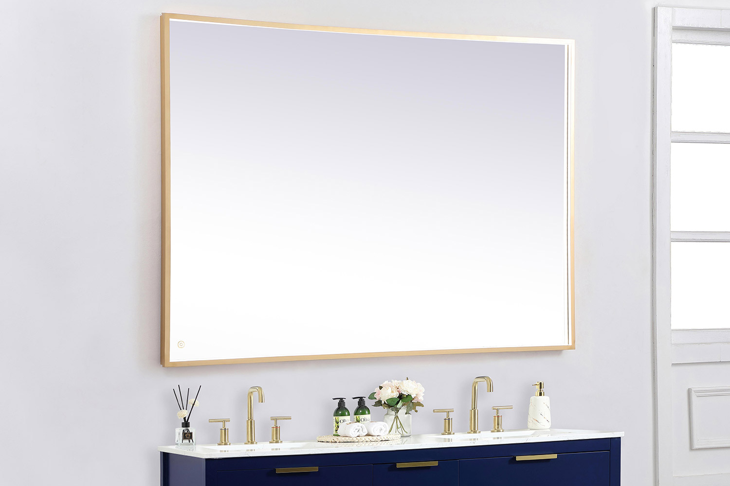 Elegant Wall Mirror - Brass, D 60", H 42" (MRE64260BR)