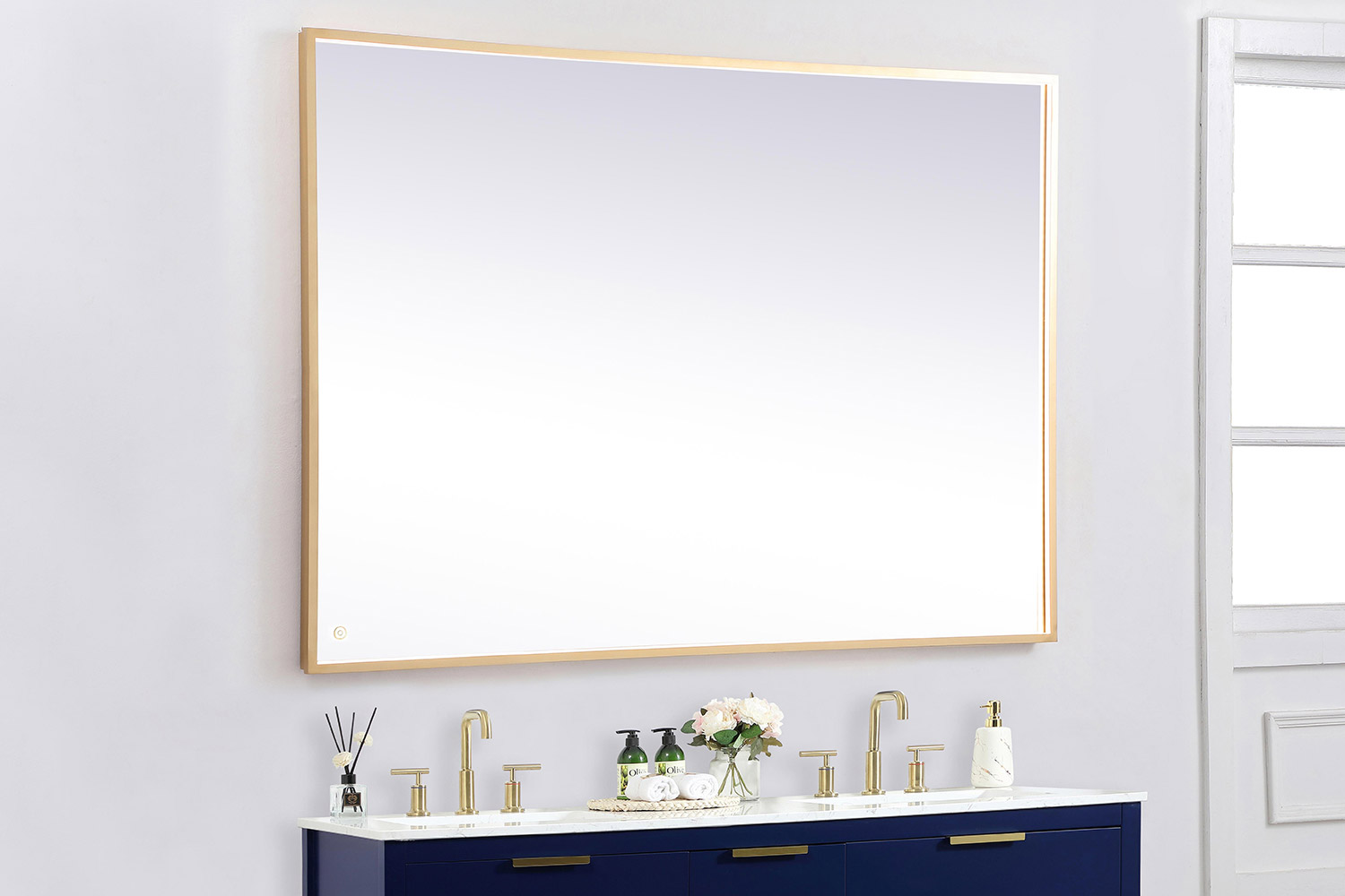 Elegant Wall Mirror - Brass, D 60", H 42" (MRE64260BR)