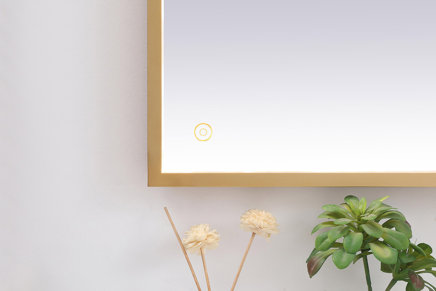 Elegant Wall Mirror - Brass, D 72", H 42" (MRE64272BR)