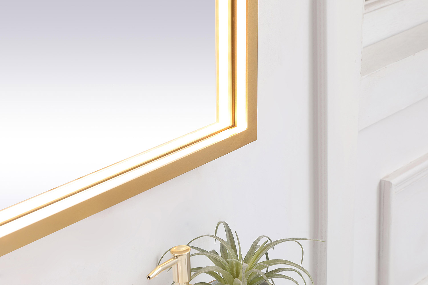 Elegant Wall Mirror - Brass, D 72", H 42" (MRE64272BR)