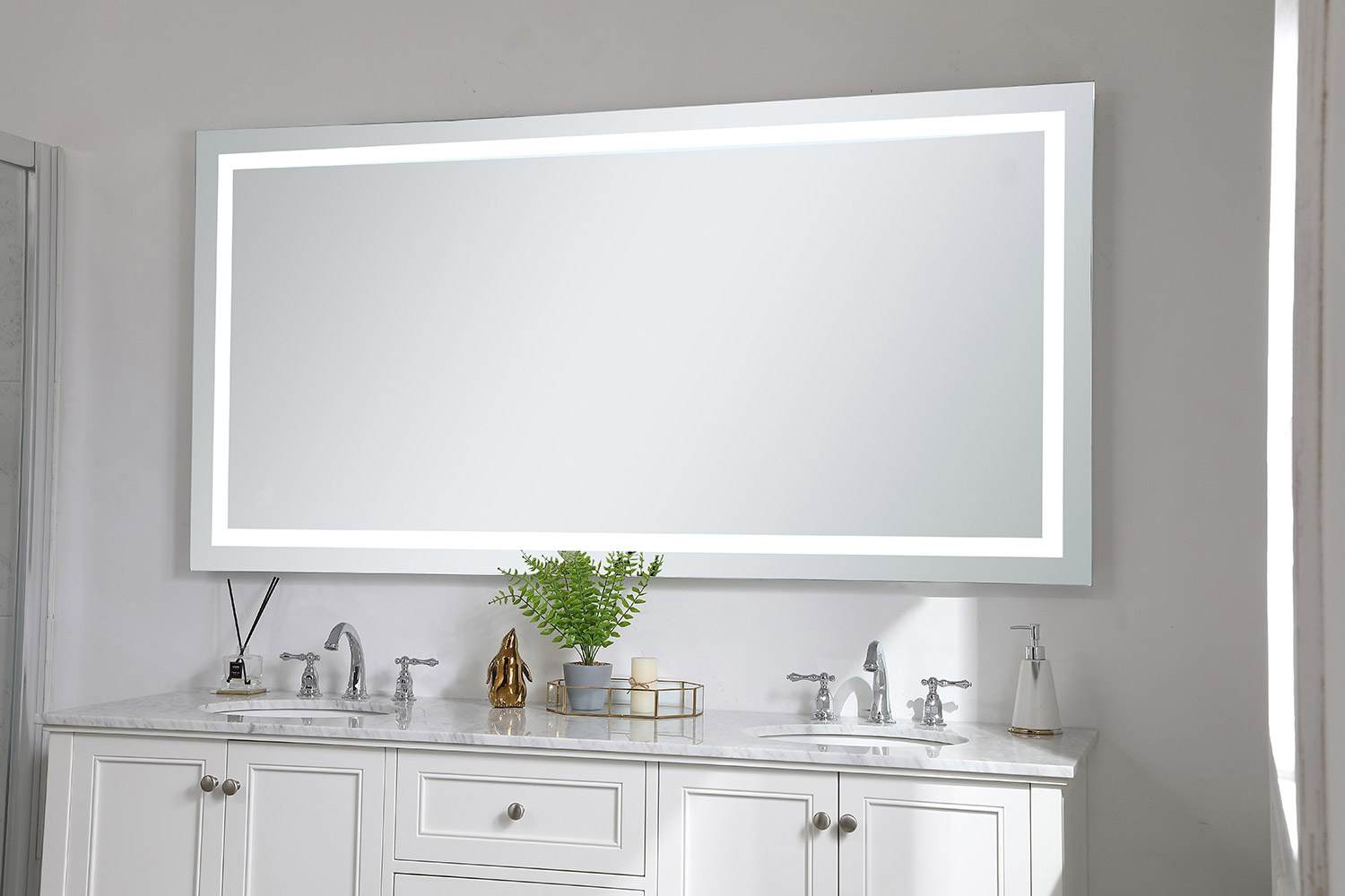 Elegant Wall Mirror - Clear, D 32", H 72" (MRE73272)