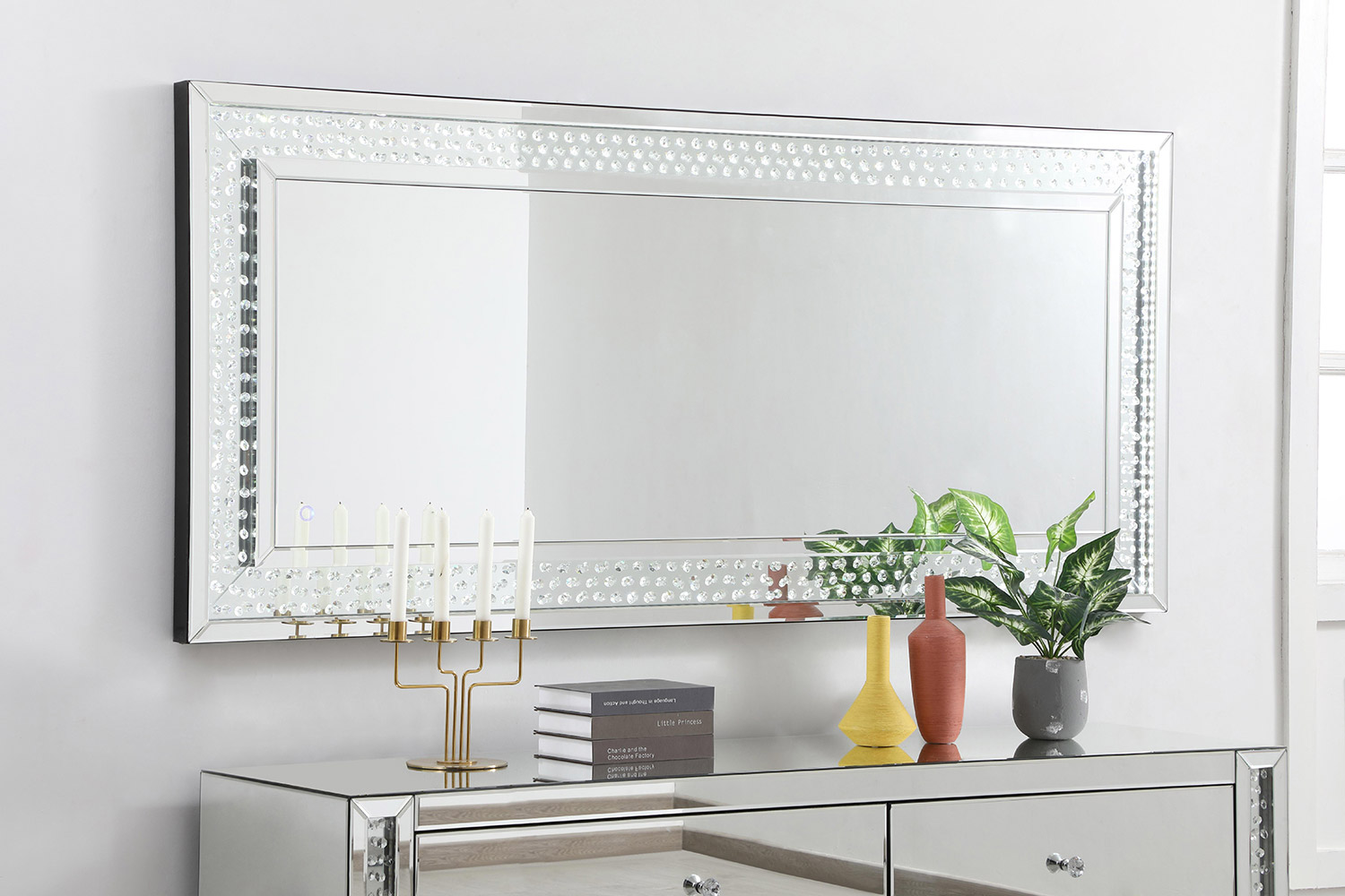 Elegant Wall Mirror - Clear, D 32", H 72" (MRE93272)