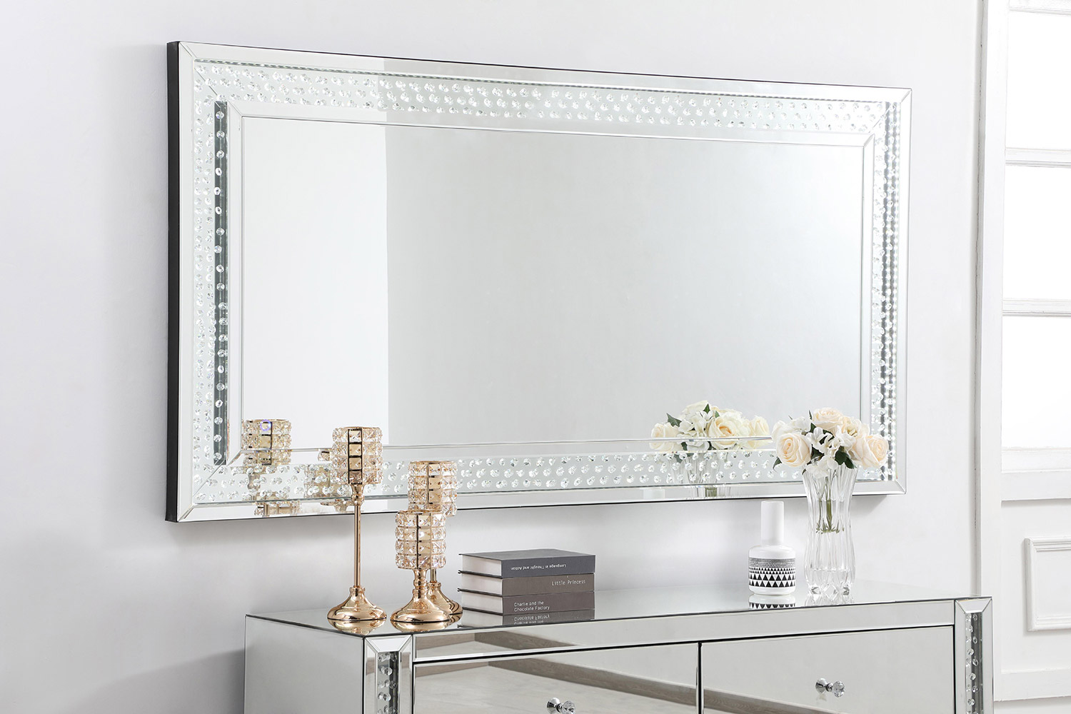 Elegant Wall Mirror - Clear, D 36", H 72" (MRE93672)