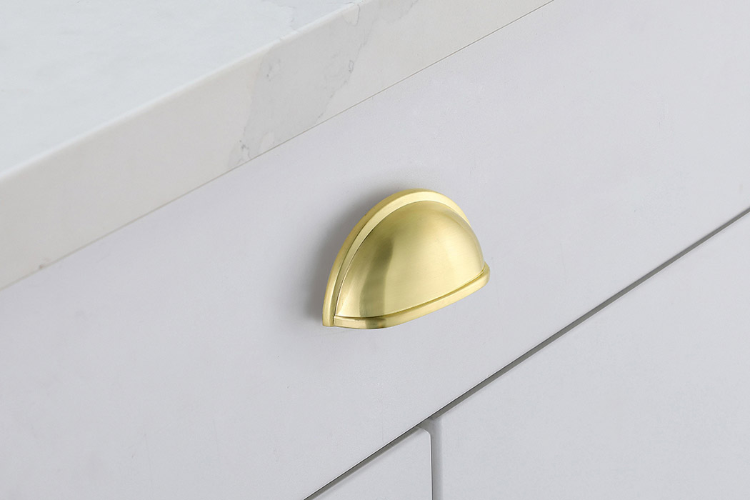 Elegant Claude Drawer Pull, Set of 10 - Brushed Gold (PL3002)