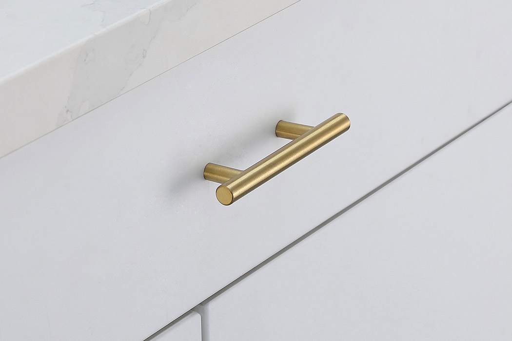 Elegant Quinn 3 Drawer Pull, Set of 10 - Brass, L 5" (PL400-3-BR-10PK)