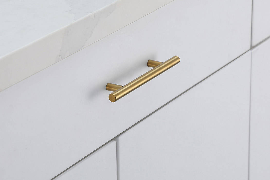 Elegant Quinn 3 Drawer Pull, Set of 10 - Brass, L 6.4" (PL400-4-BR-10PK)