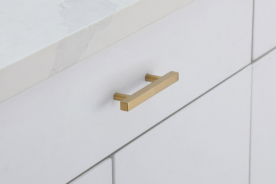 Elegant Quinn 3 Drawer Pull, Set of 10 - Brass, L 5" (PL402-3-BR-10PK)