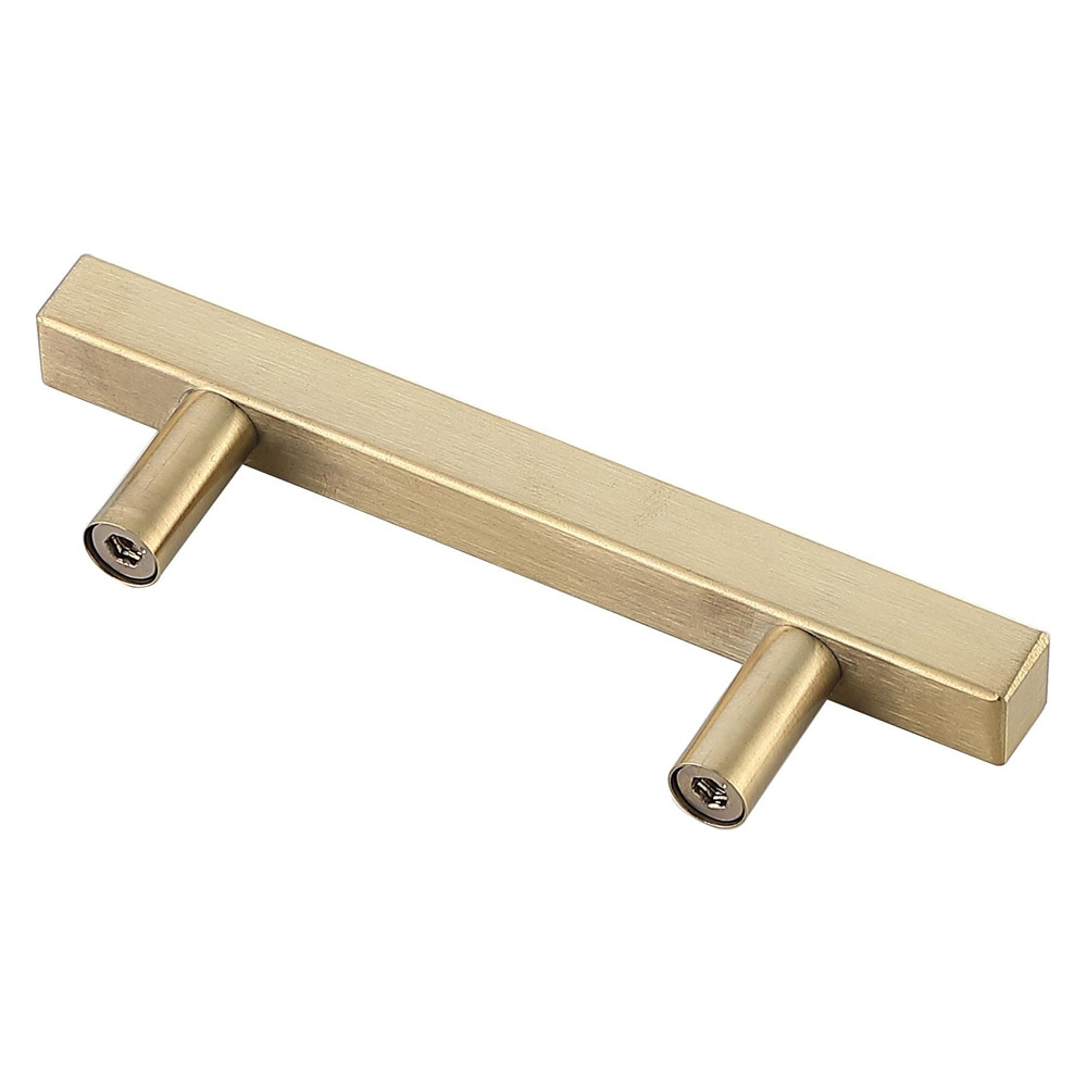 Elegant Quinn 3 Drawer Pull, Set of 10 - Brass, L 5" (PL402-3-BR-10PK)