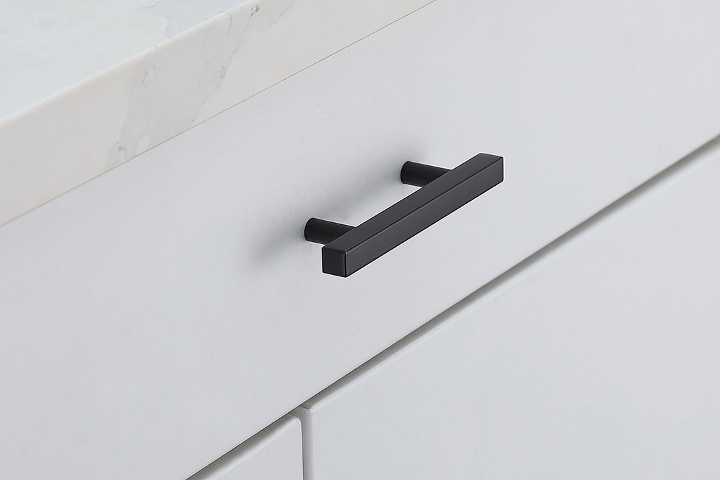 Elegant Quinn 3 Drawer Pull, Set of 10 - Matte Black, L 5" (PL402-3-MB-10PK)