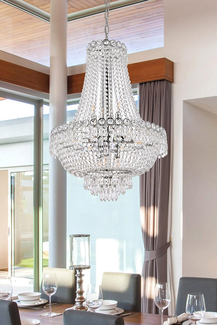 Elegant Pendant Light - Chrome, L 20" (V1900D20C-RC)