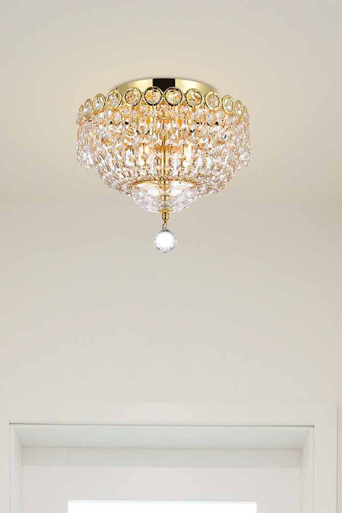 Elegant Flush Mount Light - Gold/EC, L 12" (V1900F12G-EC)