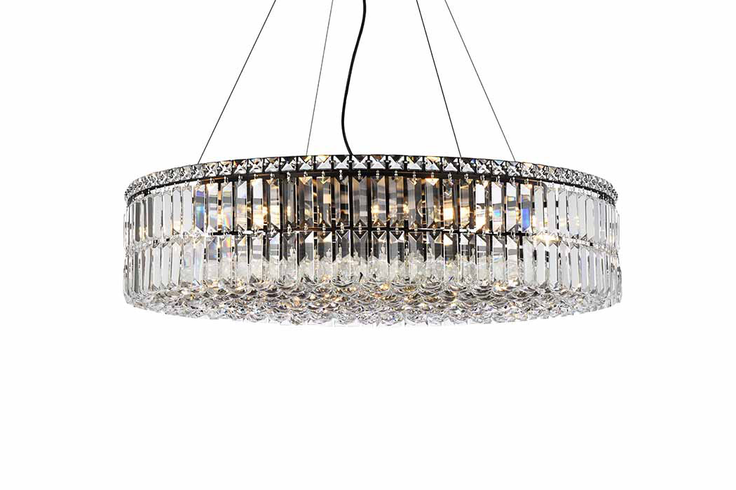 Elegant Chandelier - Black, L 32" (V2030D32BK-RC)