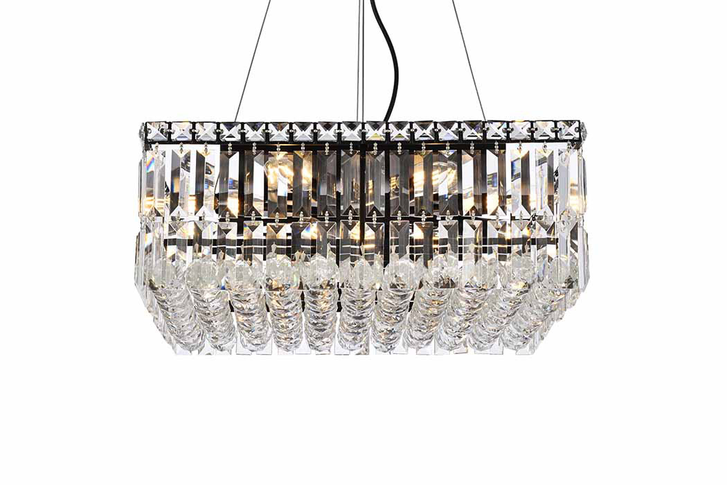 Elegant Chandelier - Black, L 20" (V2032D20BK-RC)