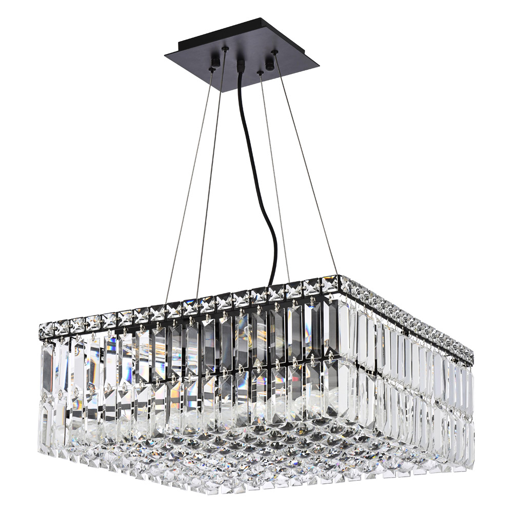 Elegant Chandelier - Black, L 20" (V2032D20BK-RC)