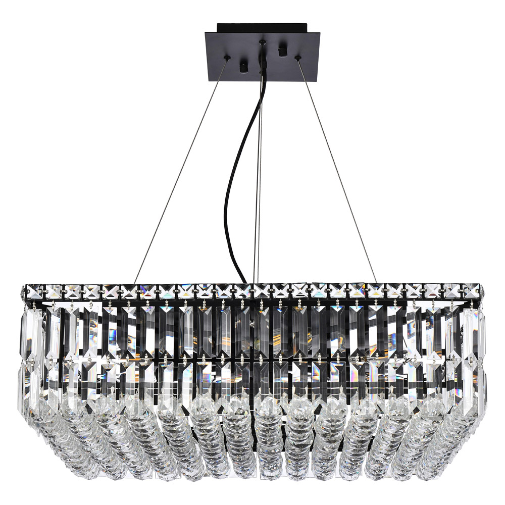 Elegant Chandelier - Black, L 24" (V2032D24BK-RC)