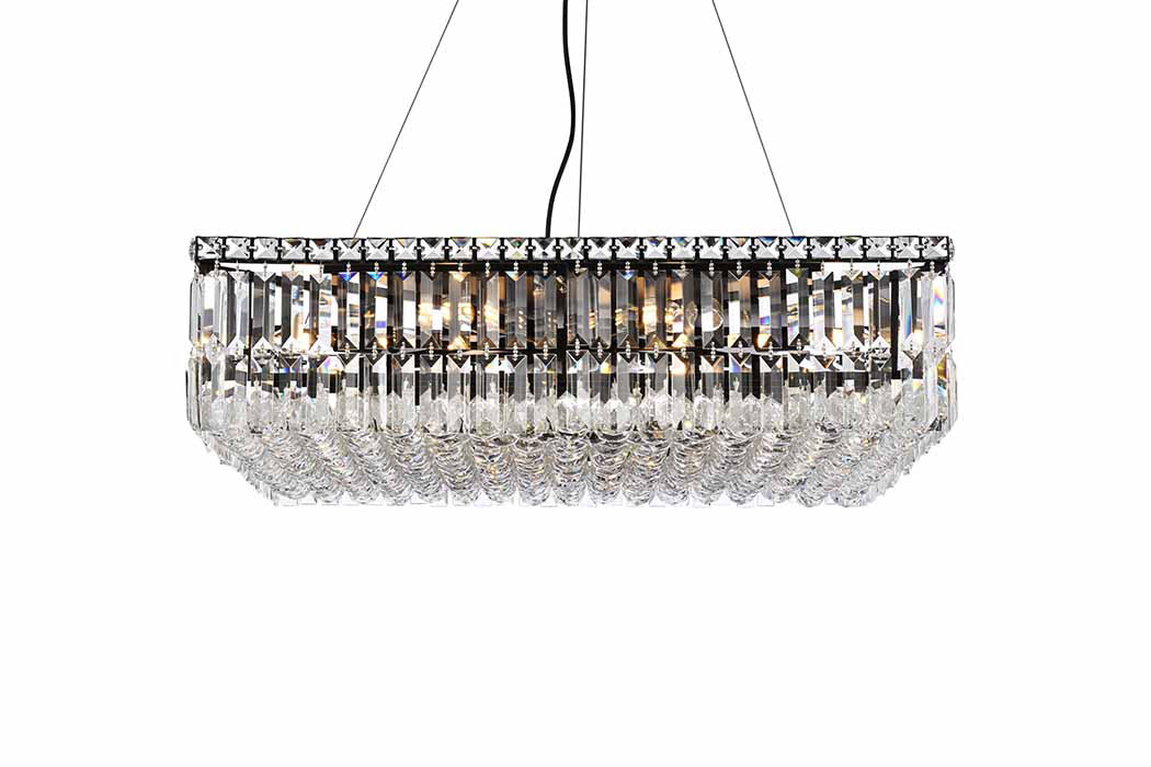 Elegant Chandelier - Black, L 28" (V2032D28BK-RC)