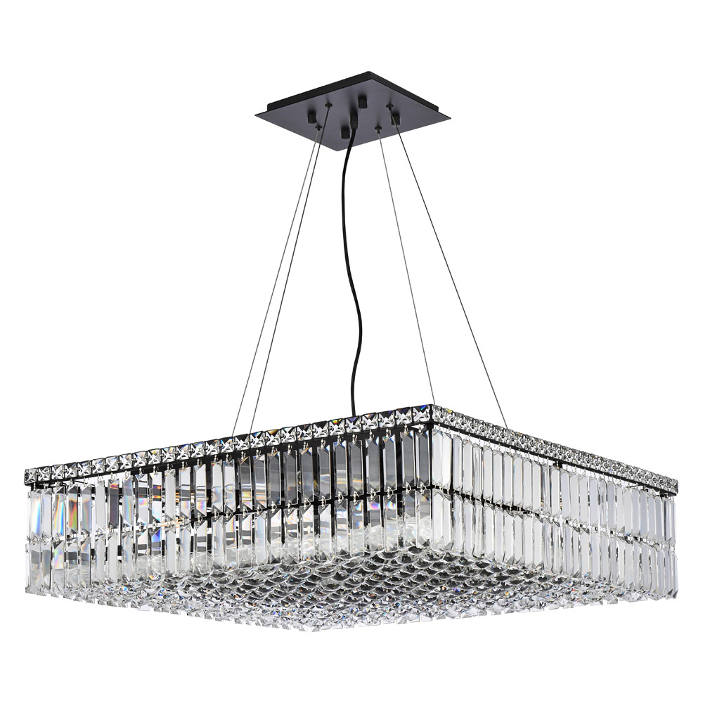 Elegant Chandelier - Black, L 28" (V2032D28BK-RC)