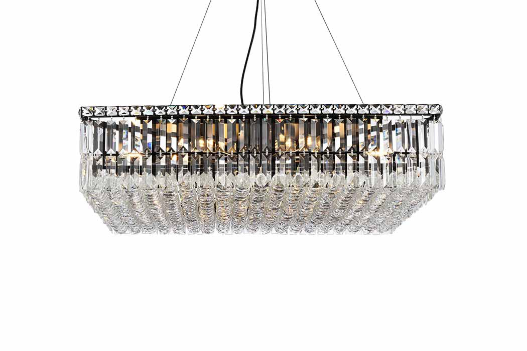 Elegant Chandelier - Black, L 32" (V2032D32BK-RC)