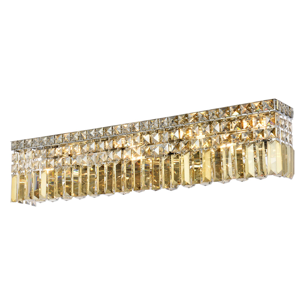 Elegant Wall Sconce - Chrome/Golden Teak, L 30" (V2032W30C-GT-RC)