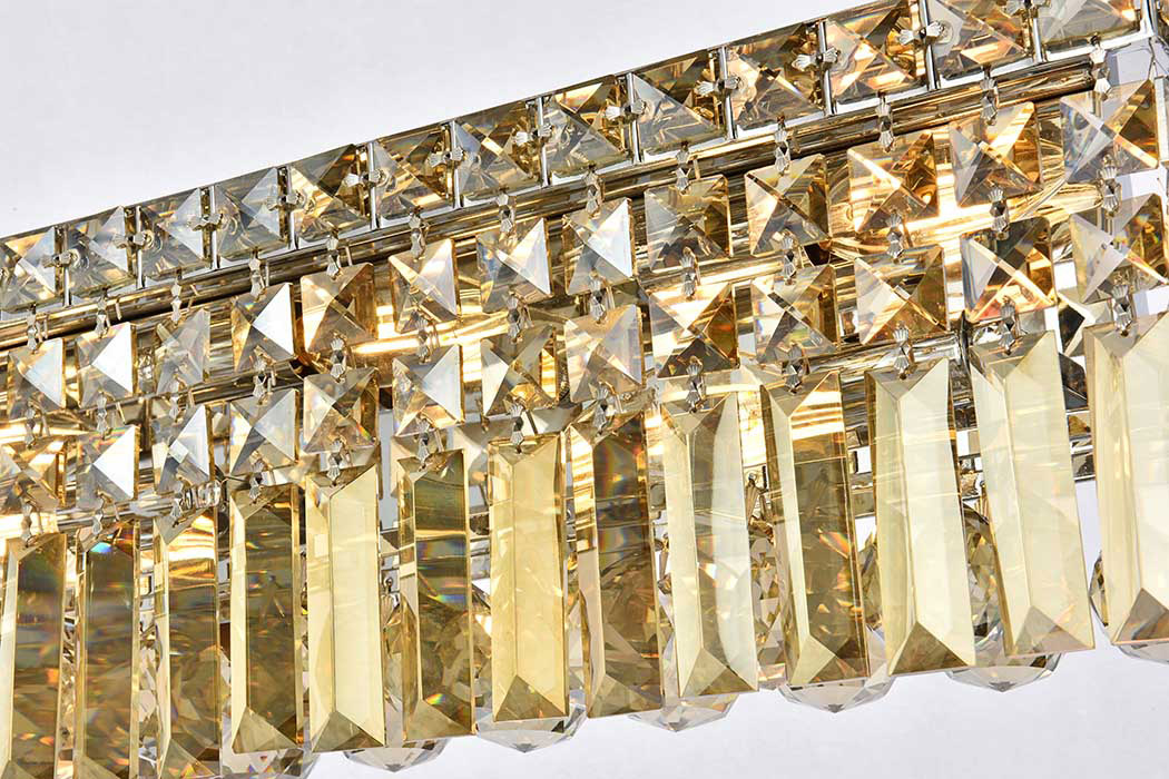 Elegant Wall Sconce - Chrome/Golden Teak, L 30" (V2032W30C-GT-RC)