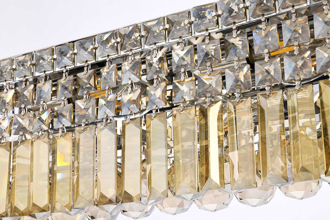 Elegant Wall Sconce - Chrome/Golden Teak, L 36" (V2032W36C-GT-RC)