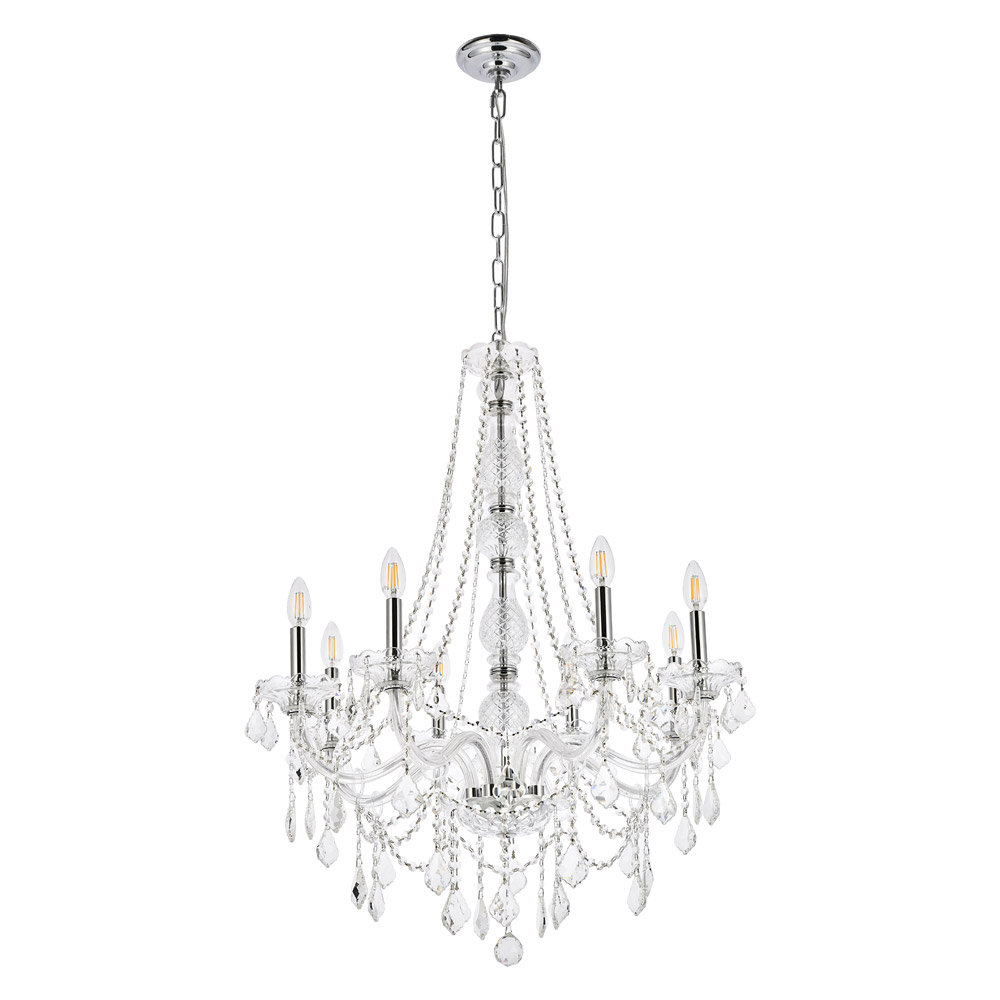 Elegant Chandelier - Chrome, L 28" (V7858D28C-RC)