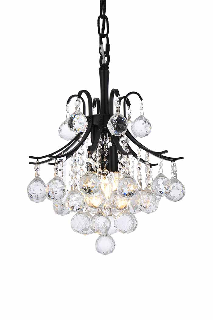 Elegant Pendant Light - Black, L 12" (V8000D12BK-RC)