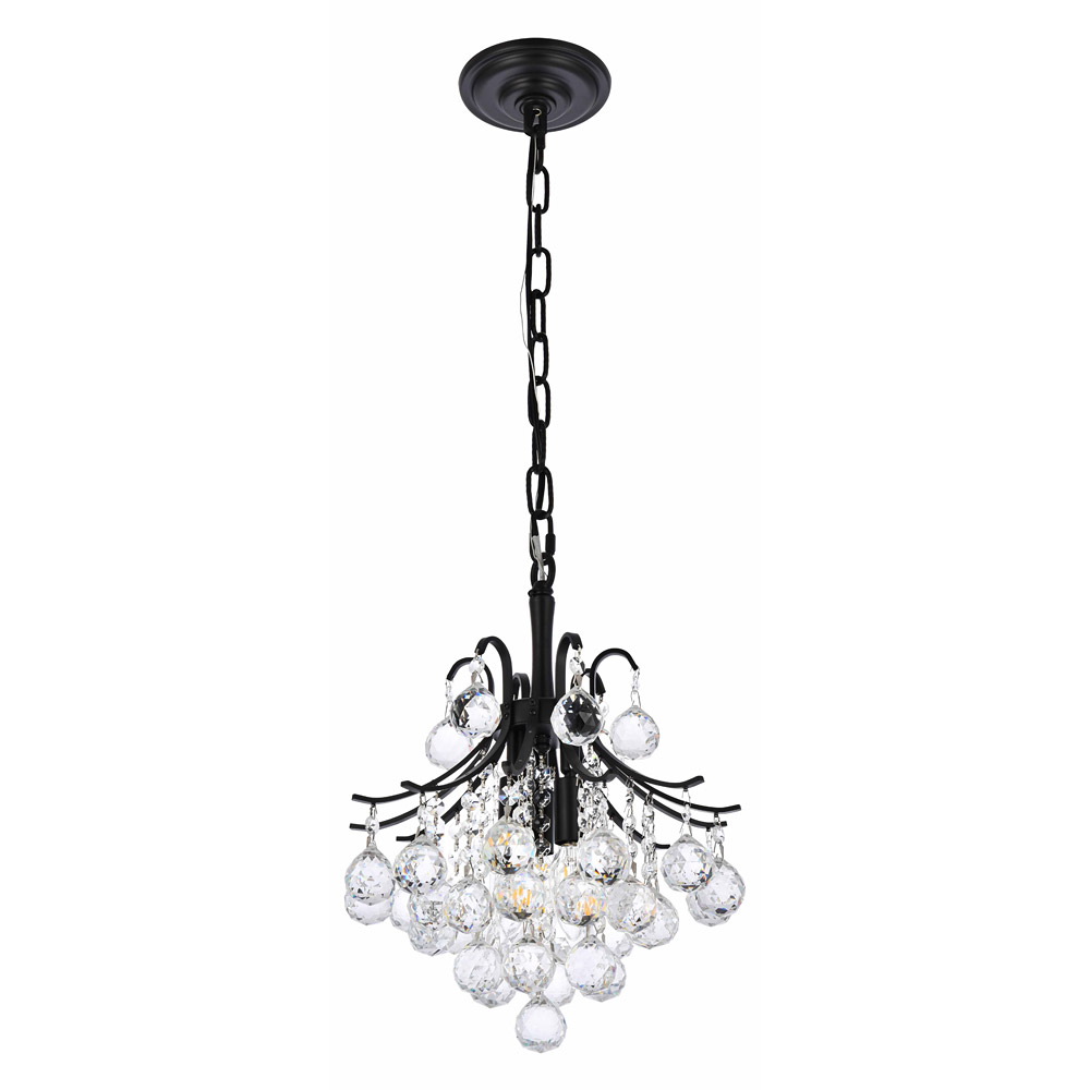 Elegant Pendant Light - Black, L 12" (V8000D12BK-RC)