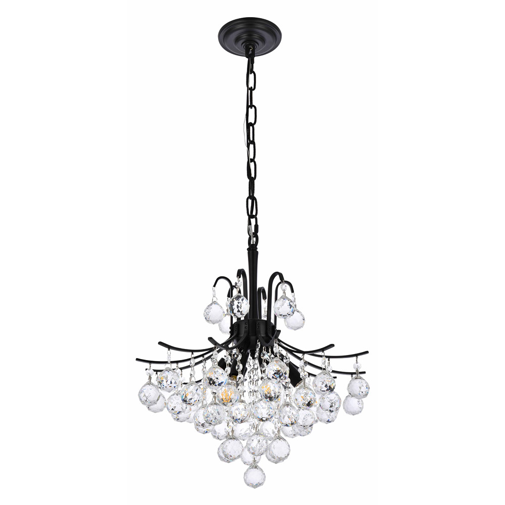 Elegant Pendant Light - Black, L 16" (V8000D16BK-RC)