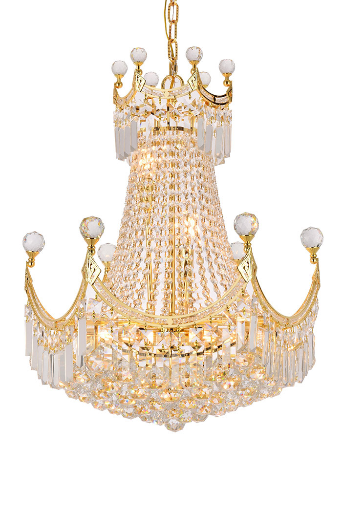 Elegant Chandelier - Gold, L 20" (V8949D20G-RC)