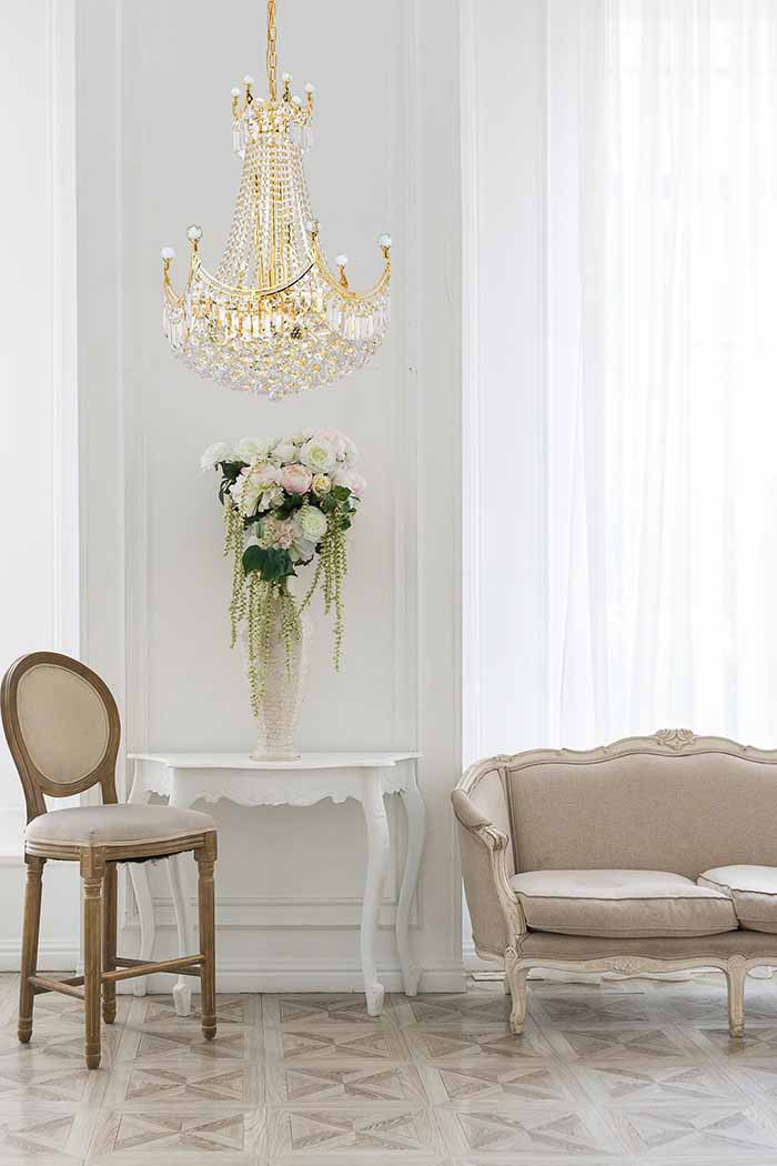 Elegant Chandelier - Gold, L 24" (V8949D24G-RC)