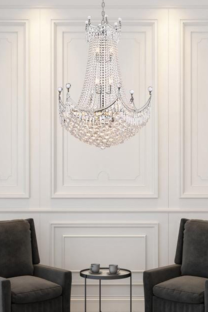 Elegant Chandelier - Chrome, L 30" (V8949D30C-RC)