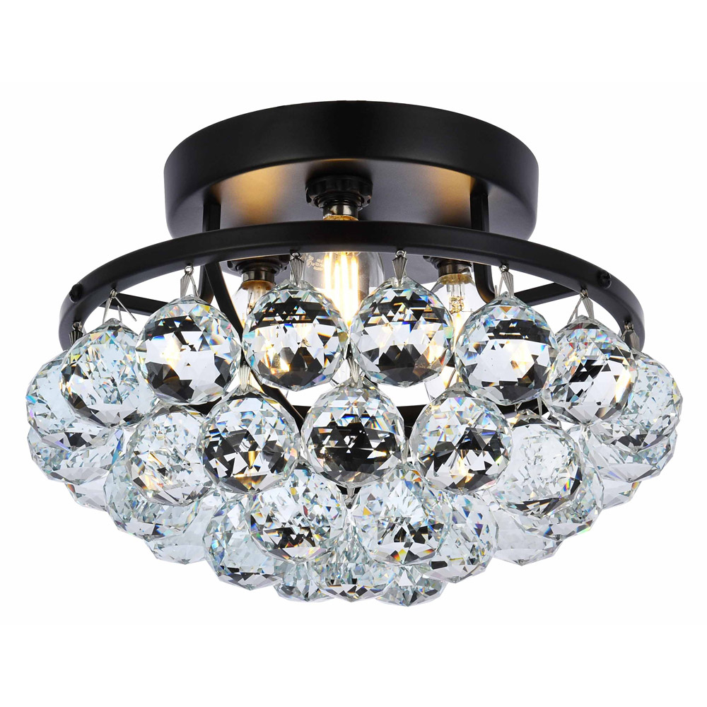 Elegant Flush Mount Light - Black, L 10" (V9805F10BK-RC)