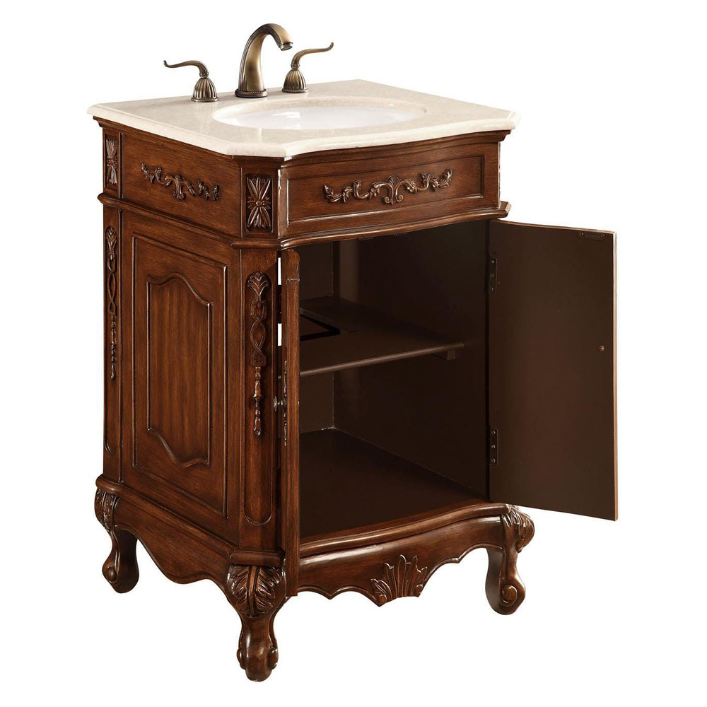 Elegant Vanity Cabinet 2 Door - Brown, L 24" (VF-1005)