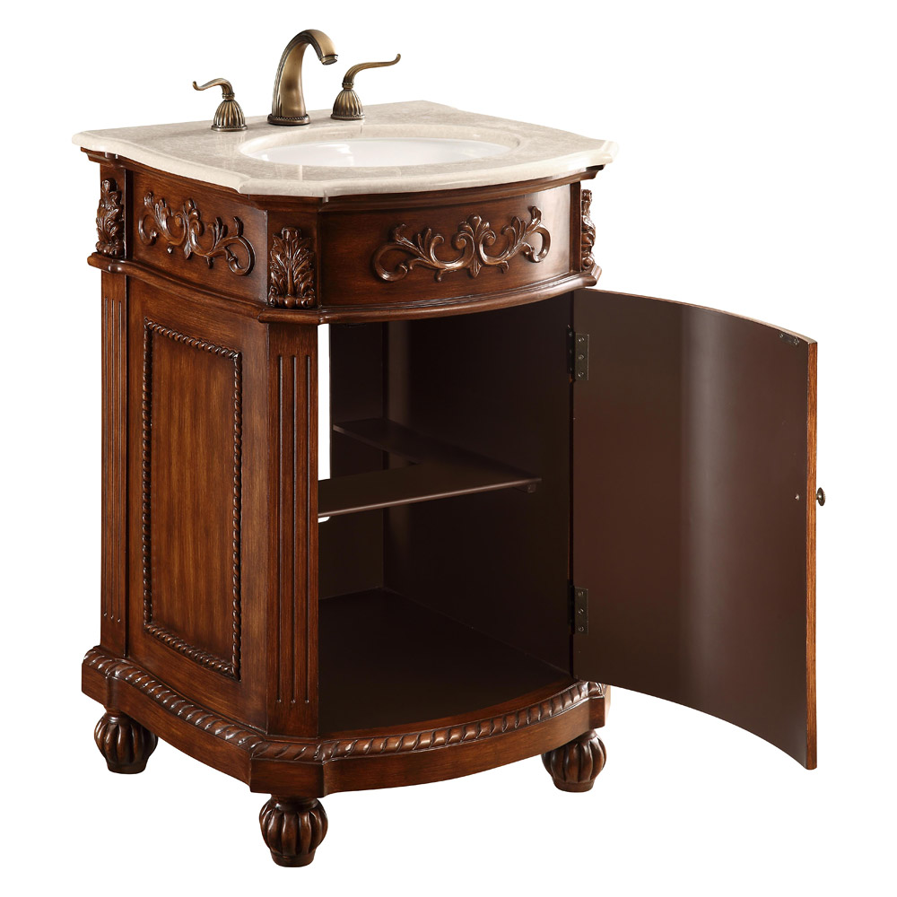 Elegant Danville 24" Wide Vanity Set - Brown (VF-1009)