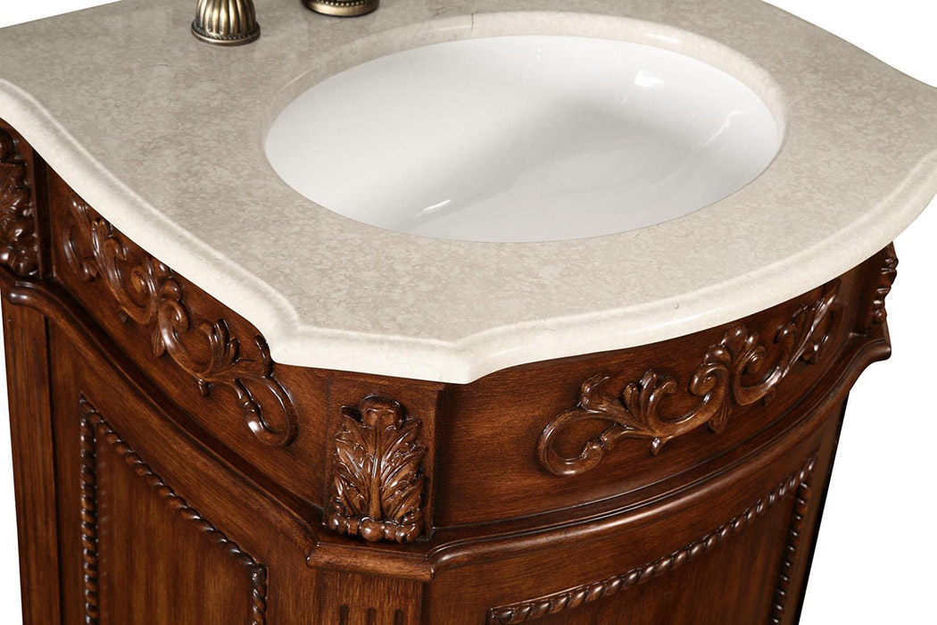 Elegant Danville 24" Wide Vanity Set - Brown (VF-1009)