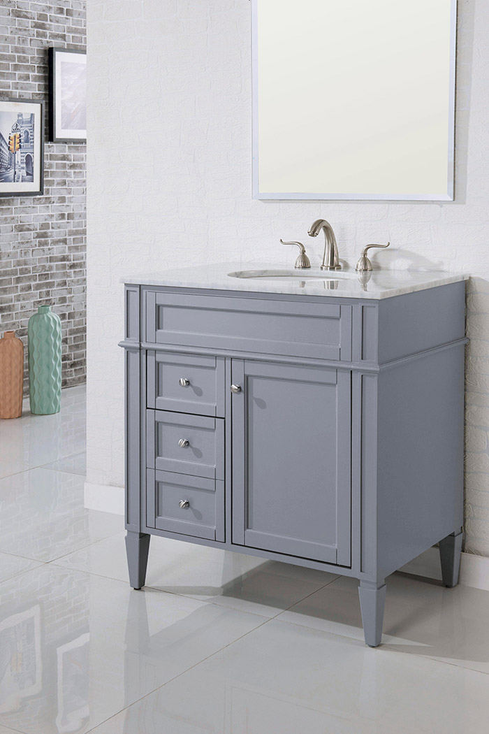 Elegant 32" Single Bathroom Vanity Set - Gray (VF-1025)