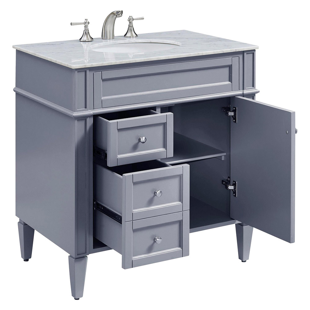 Elegant 32" Single Bathroom Vanity Set - Gray (VF-1025)