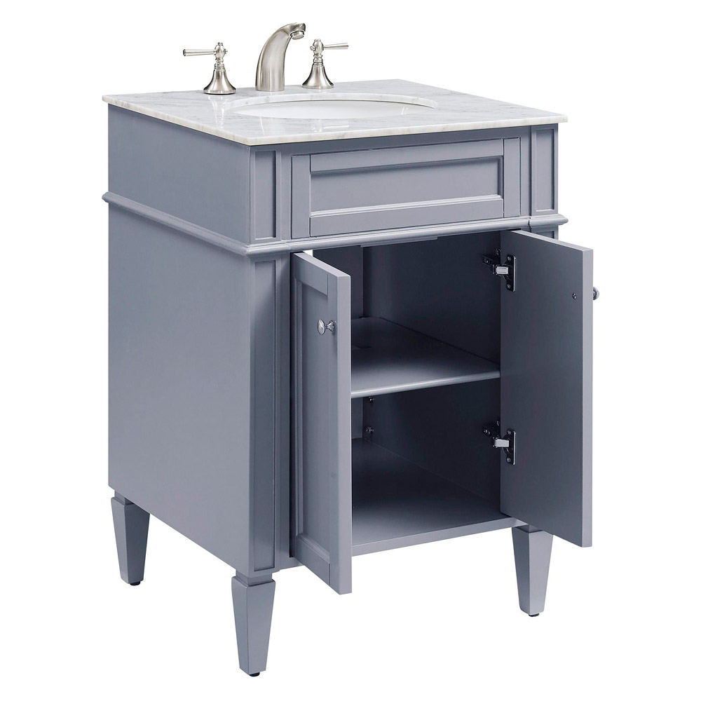 Elegant 24" Single Bathroom Vanity Set - Gray (VF-1027)